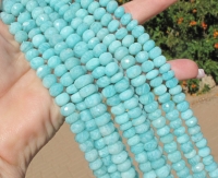 Russian Amazonite Faceted Rondels, 8-9mm