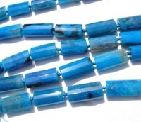 Crackle Agate Faceted Barrels, Royal Blue, 16x36mm