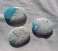 Sky Blue & White Howlite Ovals, 35x25mm