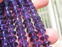 Deep Purple Amethyst Faceted Rondels, 8mm, A Grade