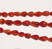 Dark Orange Carnelian Long Drill Teardrops, 9x5mm