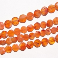 Red/Orange Carnelian Coins, 5-6mm