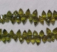CZ Marquis Top Drill, 6x4mm, Peridot Green 