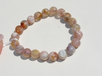 Cherry Blossom Agate Stretch Bracelet , 9mm A Grade