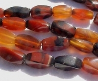 Onyx/Carnelian Twist Bricks, 19x9mm