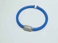 Swarovski Crystal Barrel on Blue Neoprene,Magnetic Clasp