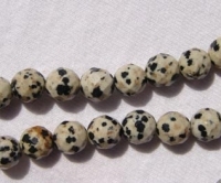 Dalmation Jasper Faceted Rounds, 8mm