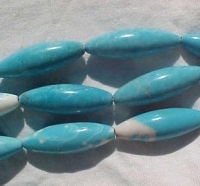 Sky Blue & White Howlite Bicones, 12x36mm