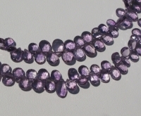 Dark Purple Amethyst Faceted Briolettes, 7 x 4mm