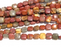 Red Creek Jasper Square Pillows, 10mm, A Grade