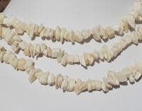 White Coral Tumbled Chips, 6-8mm , 32" String