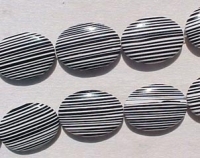 Black & White Mosaic Stone Ovals, 35x25mm