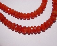 Orange Carnelian Faceted Rondels, 11-12mm