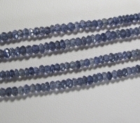 Iolite Laser Faceted Rondels, 2.5-3mm