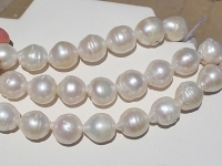 Swan White Large Hole Pearls, 15-16mm potato