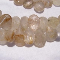 Gold Rutilated Quartz Briolettes, 18-20mm