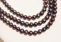 Bronzed Plum Peacock, 9-9.5mm rnd potato