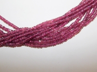 Pink Garnet Hand Cut Faceted Rondels, 3-3.5mm