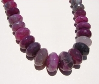 Crackle Agate Dark Fuschia, Faceted Rondels, graduated 12-22mm