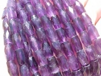Amethyst Faceted Cylinders, 10x7mm