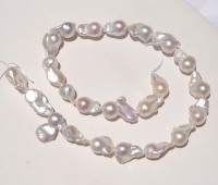 A+ White Fireball Baroque Pearls,  10-10.5mm