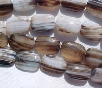 Striped Agate Pillows, 18x13mm