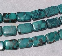 Dark Teal Turquoise Rectangles, 16x12mm