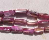 Fuschia Violet Mother of Pearl Long Bricks