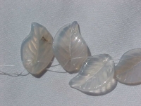 Grey Agate Carved Leaf, 15pcs