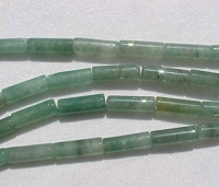 Jade Green Adventurine Tubes, 13x4mm