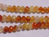 Mixed Carnelian Faceted Rondells, 8mm