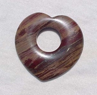 Fancy Wood Jasper Heart Donut, 45mm
