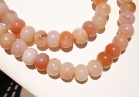 Nude Blush Agate Rondels, 12mm