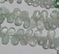 Prehnite Polished Briolettes, 13x9mm