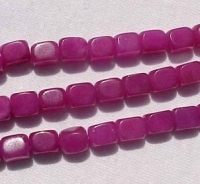 Hot Purple Jade Bricklets, 7x6mm
