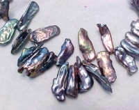 Super Metallic Peacock Top Drill Biwas, 20x6mm