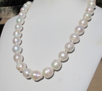 Creamy White Baroque Circle' Pearls, Graduated 15-16mm