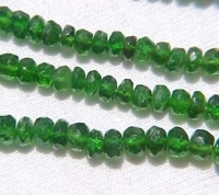 Chrome Diopside Faceted Rondels, 4-4.5mm