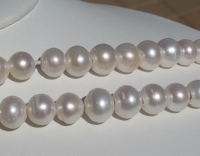 Bright White Large Hole Pearls, 12-14mm potato