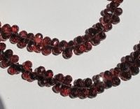 A+ Red Garnet Teardop Briolettes, 6x3mm