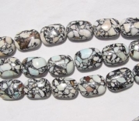 Mosaic Magnesite Sky Blue Flattened Barrels, 14x18mm