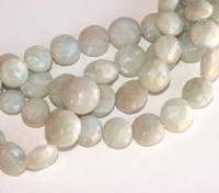 Aquamarine Faceted Coins, 12-14mm