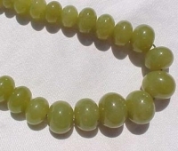 Green Jade Graduated Rondels, 10-20mm