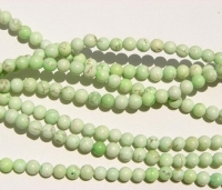 Round Magnesite Lemon-Lime Turquoise, 4mm