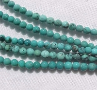 Round Turquoise, Medium Blue Green, 3-3.5mm