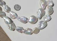 Baroque Coin Pearls, Lotus White, 17-19mm