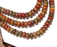 Red Creek Jasper Rondels, 10mm, A Grade