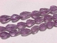 Amethyst Light, Faceted Peardrops, 11x6mm