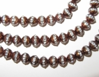 Crystal Studded Chocolate Pearls, 8mm, pack of 10