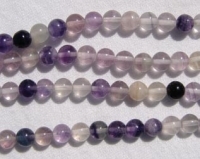 Purple Mix Fluorite Rounds, 6mm